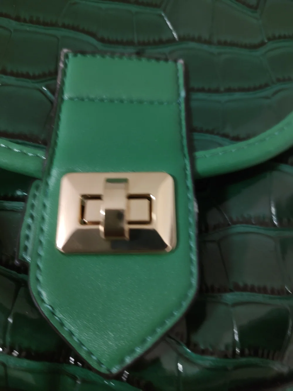 Green Croc-Embossed Mini Backpack - Unbranded